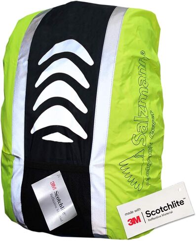 Salzmann Reflective Backpack Cover | Waterproof Hi-Vis | Made with 3M Scotchlite | High Visibility, Weatherproof Cover | For Cycling & Outdoor Activities in Saudi Arabia