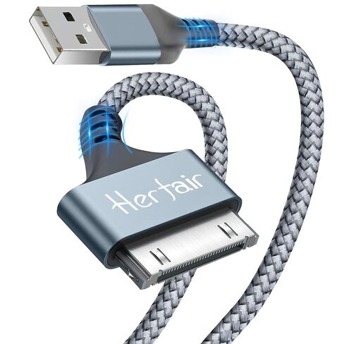 كابل شاحن 30 دبوس لجهاز iPhone/iPod/iPad القديم يدعم الشحن السريع والبيانات | سلك طاقة USB مجدول من النايلون بطول 3FT يناسب iPhone 4/4s/3G/3GS، iPad 1 2 3، iPod Touch 4 3 2 1، iPod Classic/Nano 3 4 5 6 in Kuwait