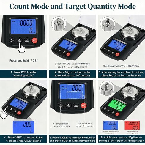 QP Reloading Scale 100g/0.001g, Grain & Milligram Scale for Powder Weighing | Digital Precision Scale with Target Weight Alert, PCS Counting, USB-C & Battery Powered, Reloading Powder Scale in Kuwait
