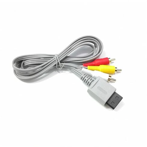 100pcs 1.8m 3 Cable for N-intendo W-ii Controller Console Audio Video AV Cable Composite 480p Gold-Plated 3RCA in Saudi Arabia