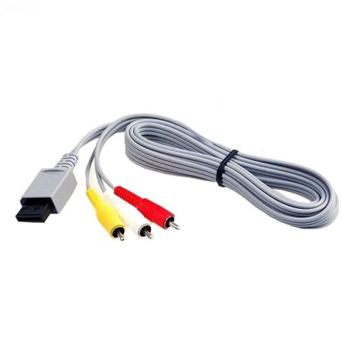 100pcs 1.8m Gold Plated 3 Cord Audio Video AV Composite Cable for Nintendo Wii Controller in Saudi Arabia