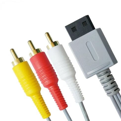 100pcs 1.8m Gold Plated 3 Cord Audio Video AV Composite Cable for Nintendo Wii Controller in Saudi Arabia