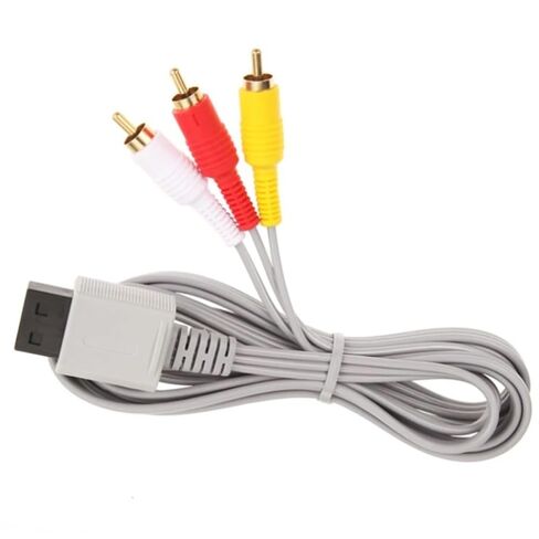 100pcs 1.8m Gold Plated 3 Cord Audio Video AV Composite Cable for Nintendo Wii Controller in Saudi Arabia