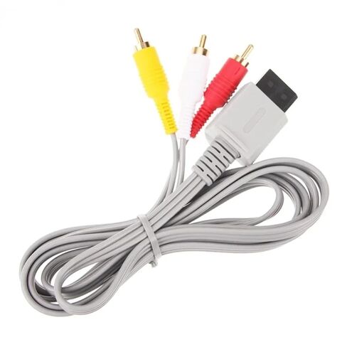 100pcs 1.8m Gold Plated 3 Cord Audio Video AV Composite Cable for Nintendo Wii Controller in Saudi Arabia