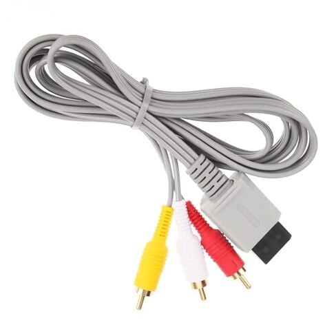 100pcs 1.8m Gold Plated 3 Cord Audio Video AV Composite Cable for Nintendo Wii Controller in Saudi Arabia