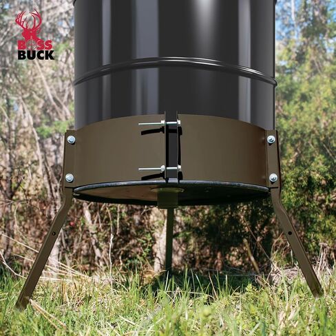 BOSS BUCK Durable Lightweight Barrel Band for Game Feeder | Fits Plastic or Metal 55 Gallon Drums | 20" Legs Included in Saudi Arabia