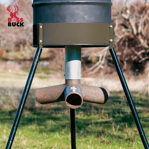 BOSS BUCK Durable Lightweight Barrel Band for Game Feeder | Fits Plastic or Metal 55 Gallon Drums | 20" Legs Included in Saudi Arabia