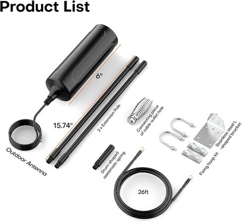 HiBoost Cell Phone Signal Boosters Outdoor Antenna with Installation Accessories for Travel 3.0 ExplorerX Truck RV Car in Saudi Arabia