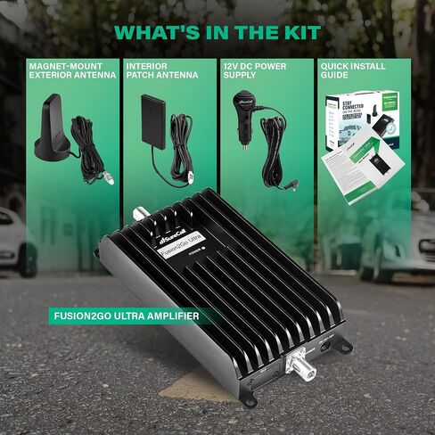 SureCall Fusion2Go Ultra Vehicle Cell Booster, Enhanced Connection Range | 5G/4G LTE | For Cars, Trucks & SUV | Magnetic Antenna | For Verizon, AT&T, T-Mobile & More | DIY | FCC Approved in Saudi Arabia