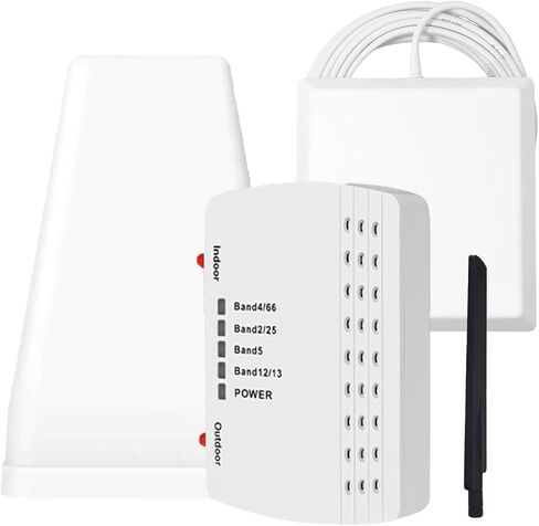 Cell Phone Booster for Home Office | 2 Inside Antennas| Boosts 5G & 4G LTE | Cell Phone Signal Booster for All U.S. Carriers| Up to 8000 Sq.Ft | FCC in Saudi Arabia