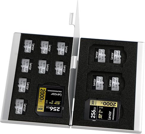 Aluminum SIM Card Case, 21Slots Ultrathin SIM Card Holder, Fit for 4 SIM Card, 4 Micro sim Card, 12 Nano sim Card and 1 Cell Phone Eject Pin Slots, Silver in Saudi Arabia