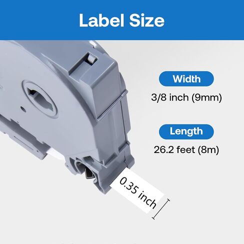 TZe-221 9mm 0.35" Label Tape, Black on White, Compatible for Brother TZe-221 TZe221 P Touch Label Maker Tape for Ptouch PT-D210 D200 D220 H110 D400 D600 PT1290, 6-Packs in Saudi Arabia
