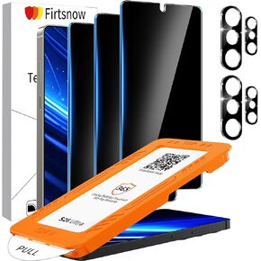 3 Pack Privacy Screen Protector for Samsung Galaxy S26 Ultra Tempered Glass + 2 Pack Camera Lens Protector, True 25°Anti Spy, Military Grade Shatterproof, 9H+ Hardness, Auto Alignment Frame 6.9" in Saudi Arabia