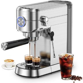 Kndko Espresso Machine, 20 Bar Espresso Coffee Machine with Milk Frother, Compact Stainless Steel Coffee Maker with 34oz Removable Water Tank for Cappuccino, Latte in Saudi Arabia