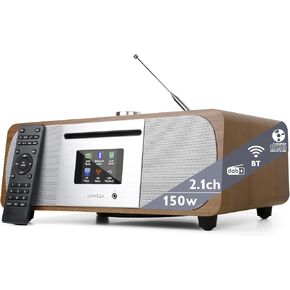 LEMEGA M6P CD Player, FM, Bluetooth, Powerful HiFi, Subwoofer, Walnut | 2.8in colour display, 40 presets, remote control, wooden cabinet, headphone jack, internal subwoofer, EQ modes, remote in Saudi Arabia