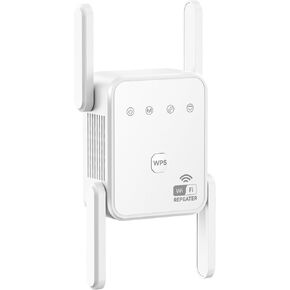 معزز إشارة موسع WiFi بسرعة 1200 ميجابت في الثانية 5 جيجا هرتز/2.4 جيجا هرتز للمنزل | يغطي مساحة تصل إلى 3600 قدم مربع، ويدعم 80 جهازًا، ومجهز بمنفذ إيثرنت لوضع AP و4 هوائيات in Kuwait