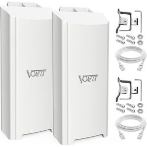 Vonets 1800Mbps Point-to-Point Wireless Bridge, 2KM Range, 5.8G WiFi Extender, Dual Gigabit Ports, PoE or DC Powered, IP65 Weatherproof, Outdoor, Building (2) in Saudi Arabia