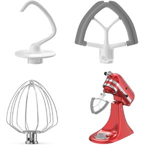 Flex Edge Beater 3Pcs for KitchenAid Mixer Attachments and Accessories Compatible with 6 Quart Lifting Stand Mixers (KN256 6-Wire Whip, 6QT Flat Beater Paddle, 6QT Dough Hook Attachment) in Saudi Arabia