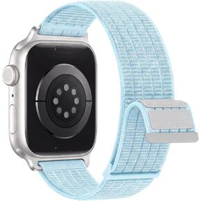Sport Band Compatible with Apple Watch Series 11 10 46mm, 9 8 7 45mm, 4 5 6 & SE 2 3 44mm, Ultra 49mm for Women Men, Stretchy Straps for iWatch, Breathable, Nylon Soft Loop Ideal for Outdoor in Saudi Arabia