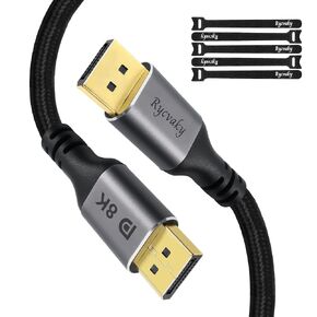 8K DisplayPort Cable 1.4, High-Speed Display Port Cable for Gaming, Monitor, PC, TV - 4K@120Hz, 2K@240Hz, HDR, FreeSync G-Sync, VESA Certified, Gold-Plated Connectors,10ft, 2pk in Saudi Arabia