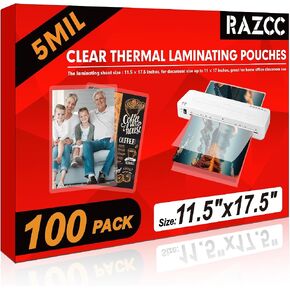 RAZCC Laminating Sheets, 500 Pack Clear Thermal Laminating Plastic Paper Laminator Sheets, 11 x 17-Inch, 5mil, Ideal Office or School Supplies in Saudi Arabia
