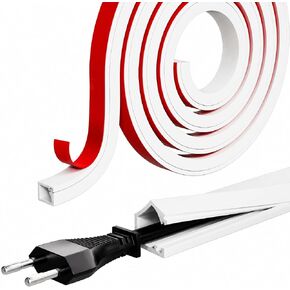 39" Flexible Cord Hider for 1 Cable,Side-Open Cord Covers for Wire on Wall | Self-Adhesive TV Cable Cover,Small Wire Concealer Hide Wires Along Wall,Cable Raceway for Home Office,White in Saudi Arabia