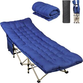 WLIVE Folding Camping Cot for Adults with Carry Bag, 300 lb, Green | Portable Folding Cot with Carry Bag & Side Pocket, 300 lb Capacity, Easy Setup, for Camping, Travel & Guests in Saudi Arabia