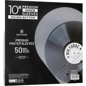 Big Fudge Vinyl Premium 10-Inch Round Bottom Inner Vinyl Sleeves - Anti Static Rice Paper for Dust-Free Records - Covers for Vinyl Record Storage & Vinyl Accessories - 50pcs Pack in Saudi Arabia