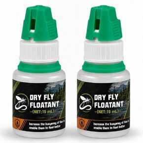 1DFAUL 2Pcs Dry Fly floatant, Floatant Fly Fishing Long-Lasting Hydrophobic | Enhance Water Surface Tension & Buoyancy to Mimic Real Insects Float Naturally in Kuwait