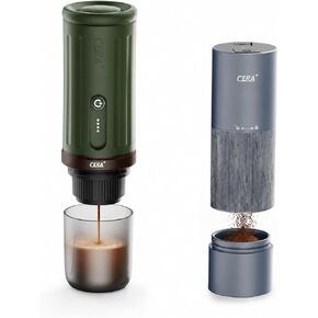 CERA+ Portable Espresso Maker & Grinder Bundle, Travel Coffee Kit | PCM03S espresso maker with CGE01 grinder, creating fresh-ground coffee with a nature-inspired premium design. in Saudi Arabia