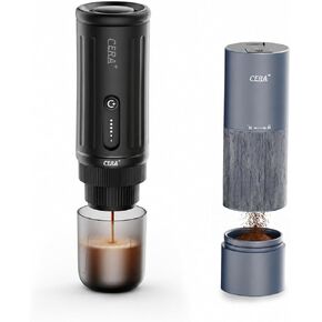 CERA+ Portable Espresso Maker & Grinder Bundle, Self-Heating Coffee Kit | PCM03S espresso maker with CGE01 grinder, delivering fresh-ground coffee and café-style espresso anywhere you go. in Saudi Arabia
