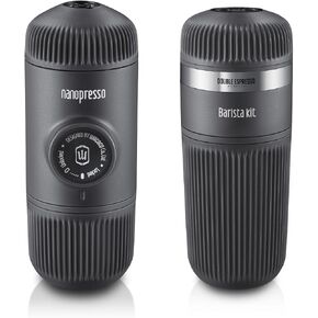 WACACO Nanopresso Machine and Barista Kit Bundle, Portable Espresso Maker Set to Make Double Espresso and Lungo, Manually Coffee Maker Compatible with Ground Coffee, Perfect for Travel, Camping in Saudi Arabia