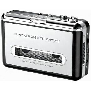 Portable Cassette Tape to MP3 Converter & Player - USB Connection for PC & Laptop, Convert Walkman Tapes to Digital Audio Files with 3.5mm Headphone Jack and Auto-Reverse in Saudi Arabia