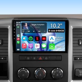 10.2" 8 Core 4+64GB Car Radio Stereo Upgrade for 2009-2012 Dodge Ram 1500 2500 3500, Plug and Play Android 13 Head Unit with Wireless Carplay/Android Auto/1080P Backup Camera in Saudi Arabia