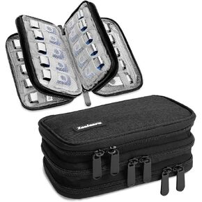 USB Flash Drive Case with Labels, Gifts for Men, USBs Case Organizer Holds 30 Pcs, USBs Storage Cases, USB Sticks Holder, Thumb Drive Cases, Fits for Samsung/Sandisk/Jump Drive, etc, Black in Saudi Arabia