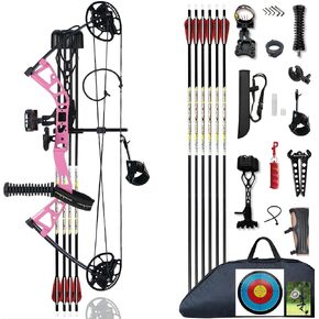 Compound Bow Set 10-40lbs for Pull Child Right Hand Lightweight Design Bow Adjustable 16"~28" Draw Length IBO 290fps New 2024 Professional Set for Youth&Kids in Saudi Arabia