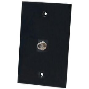 1 Port Coax Cable Wall Plate Glossy Black - Single Gang Coaxial Cable Outlet Cover Plate for Cable TV/Antenna in Saudi Arabia