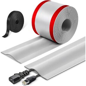 LSGCQ Floor Cord Cover Self-Adhesive Cord Hider Floor Cable Cover | Cord Covers for Wires on Floor Extension Wire Protector for Preventing Cable Trips, Gray, 2.17 In X 3.3 Ft in Saudi Arabia