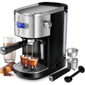 COWSAR Commercial-Grade Espresso Machine, 20Bar High Pressure Compact Coffee Maker with Milk Frother Steam Wand. Equipped with 45oz Detachable Water Tank, Ideal for Brewing Cappuccino in Saudi Arabia
