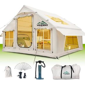 WildFinder Inflatable Tent with Skylight & Stove Jack, Blow Up Tents | Inflatable Tents for Camping, Hot Tent with Stove Jack, Waterproof Air Tent with Pump, Glamping Tent in Saudi Arabia