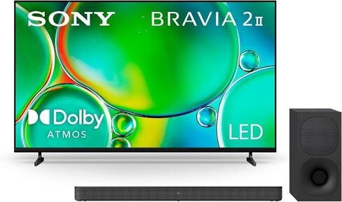 Sony BRAVIA 2 II 65 Inch 4K Ultra HD LED Smart TV (K-65S20M2, 2025) with HT-S400 2.1ch Soundbar and Wireless Subwoofer Bundle in Saudi Arabia