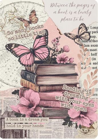 Butterfly Book Lover Kindle Insert with Holographic Overlay – Vintage Book Stack Kindle Decor for Clear Cases – Reading Gift for Women and Dreamy Readers (11th Gen Kindle Paperwhite) in Saudi Arabia