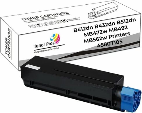 Toner Pros (TM Replacement OKI Okidata 45807105 Toner Cartridge - Black High Yield Compatible Toner for OKI Okidata B412dn B432dn B512dn MB472w MB492 MB562w Printers – Page Yield 7,000 – 1 Pack in Saudi Arabia