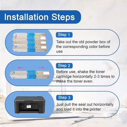 CX2731 Toner Cartridges Compatible for OKI CX2731 High Yield Replacement Toner Cartridge for OKI Data CX2731MFP Printers Combo Pack in Saudi Arabia