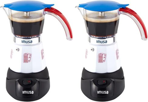 IMUSA 3 or 2 Cup Electric Espresso Maker with Cool-touch Handle, Purple | Bare Aluminum Finish, Detachable Base, Ideal for Espresso, Perfect for Everyday Use in Saudi Arabia