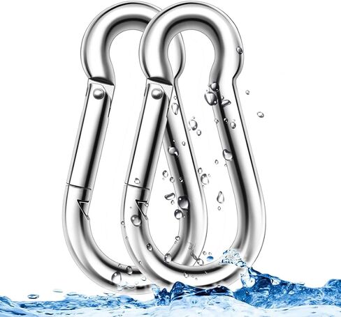 3.15 Inches 4 Inches Stainless Steel Carabiner for Gym Equipment Connection, EFFIET Heavy Duty Spring Snap Hook Clips Buckle for Gym Exercise, Punching Bags, Hiking, Camping in Kuwait