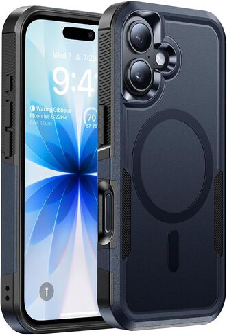 Magnetic for iPhone 17 Case Rugged Dual-Layer Shockproof Black in Saudi Arabia