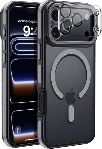 for iPhone 17 Pro Max Case, Magnetic & Shockproof, Orange Bumper | 1 X Lens Protector, Compatible with MagSafe, Military-grade Protection, Shockproof Case for iPhone 17 Pro Max 6.9 inch in Saudi Arabia