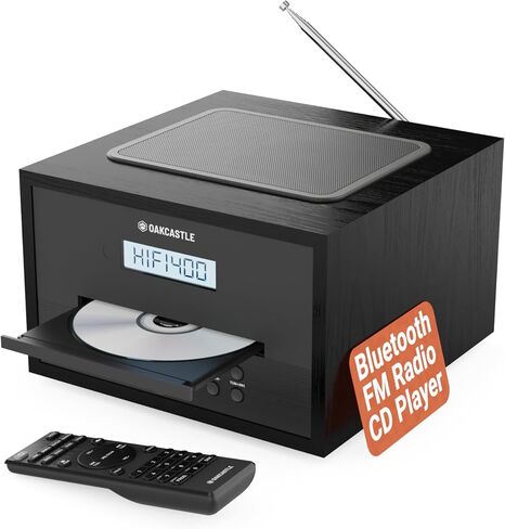 Home Stereo System with CD Player Bluetooth & Radio | 40W FM Radio, Solid Wood Build, and 30 Presets | Multi Format Support, CD Player for Home, Compact Music System | Oakcastle Hifi400 in Kuwait