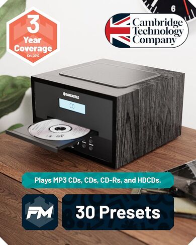 Home Stereo System with CD Player Bluetooth & Radio | 40W FM Radio, Solid Wood Build, and 30 Presets | Multi Format Support, CD Player for Home, Compact Music System | Oakcastle Hifi400 in Kuwait